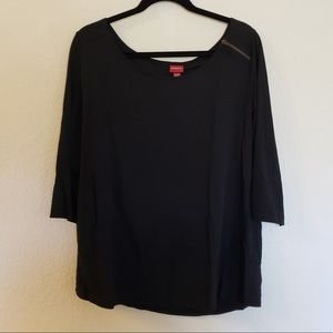 Merona Black, 3/4 Sleeve Scoop Neck Shirt Size XXL